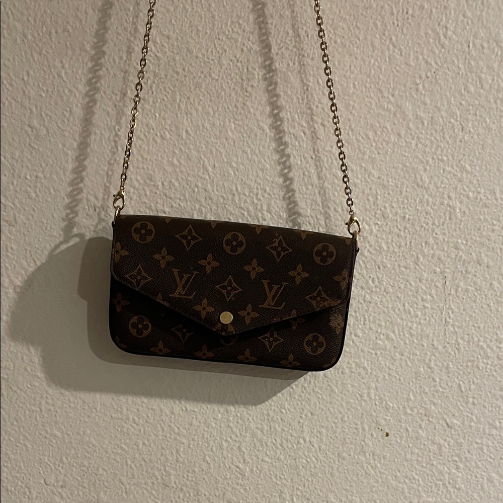 Louis Vuitton Brown Monogram Chain Clutch